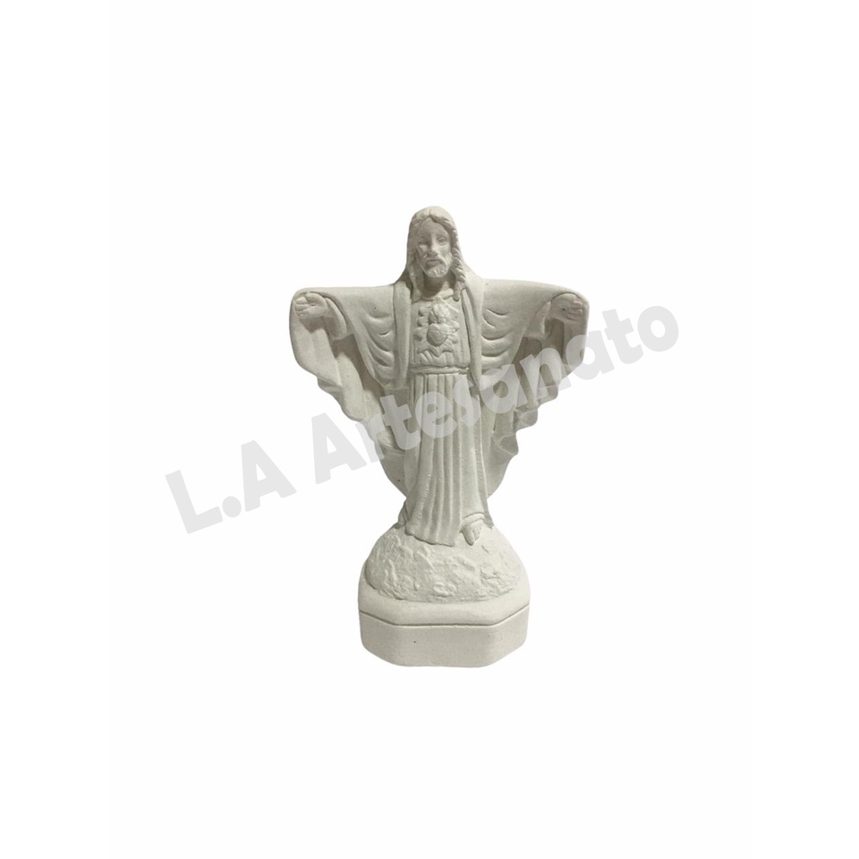 Imagem Oxalá/cristo Redentor Em Gesso Cru 12 Cm Para Artesanato