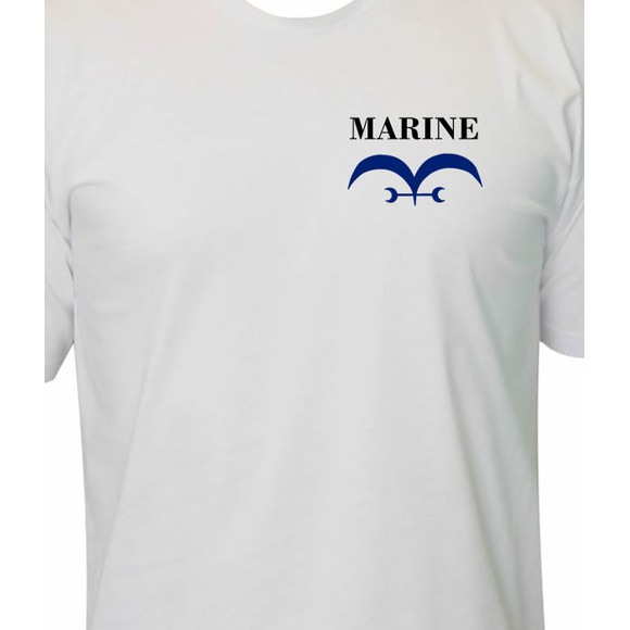 Camiseta Masculina One Piece Marinha Marine Monkey D. Luffy Camisa anime mangá