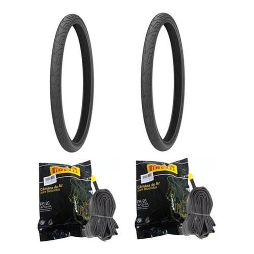 Par Pneu Bike Praieiro Levorin Aro (50-559mm) 26x1.95 + 2 Câmara Pirelli aro 26.