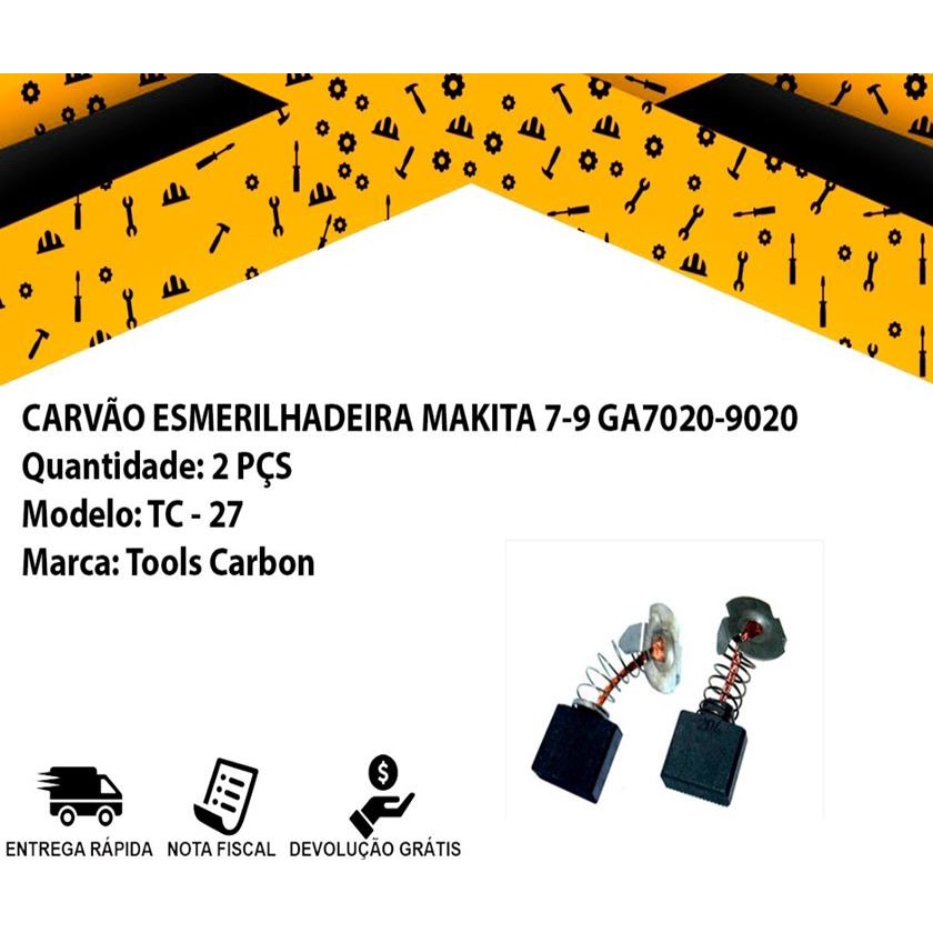 Detalhes do Escova Carvão Esmerilhadeira Makita 7-9 Ga7020-902 Tc27 2pcs