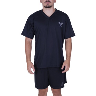 Pijama Masculino Verão Gola V Camisa Manga Curta Short Adulto Davi em Oferta na Shopee