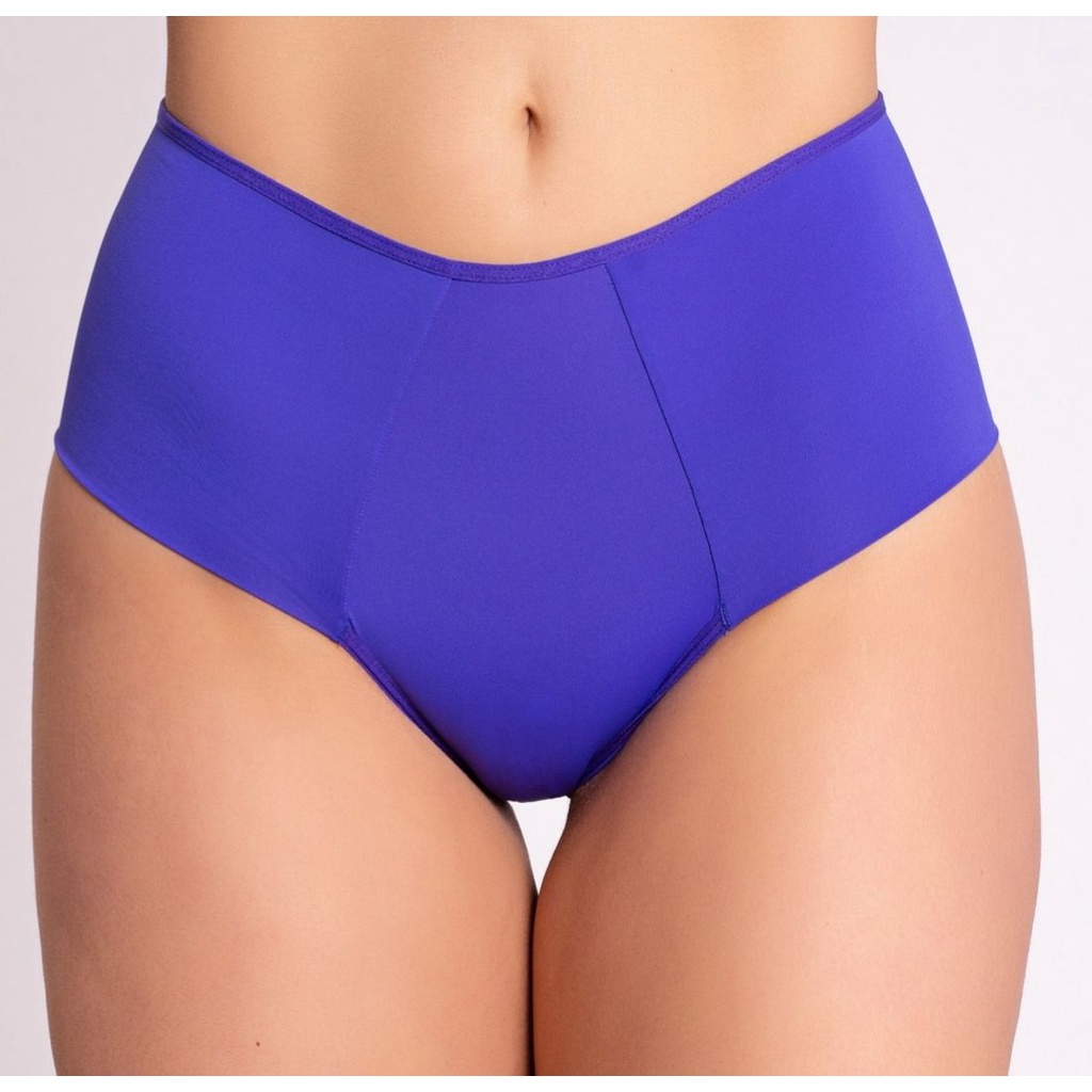 Calcinha em Poliamida Cintura Alta Tradicional - Stilo Azul Bic