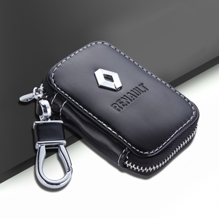 Zíper Estilo Carro Bolsa Para Chave Capa De Couro PU Preto Logotipo De Protetora Renault Clio Captur Trafic Twingo Scenic 2 Kadjar Kangoo Master Kaptur em Oferta na Shopee