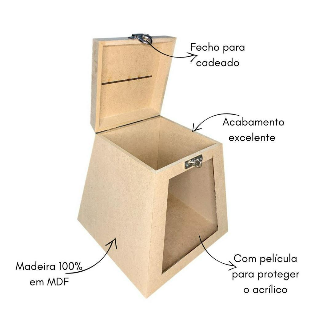 Urna Sorteio Sugestões Em Mdf Cru Acrilico M