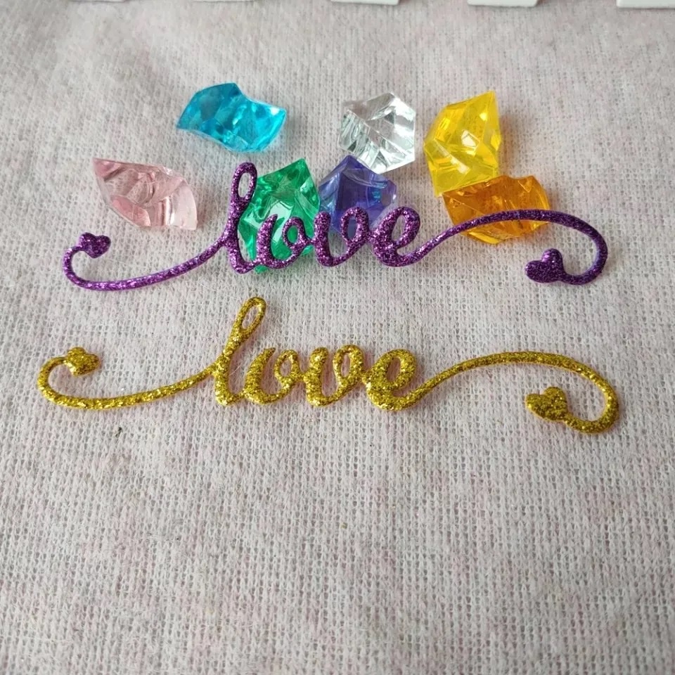 Faca De Corte Scrapbook Palavra Love Cursivo Artesanato