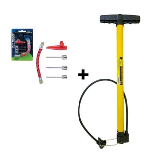 Bomba de encher pneu bike bicicleta moto infláveis + Jogo kit com Bicos vertical fertak tools
