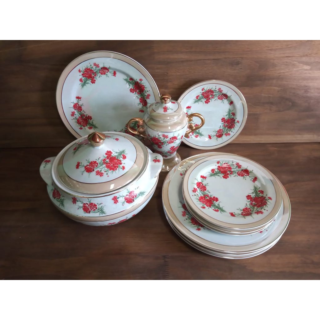 IBA IANSA 10 PÇS PORCELANAS COM FILETES EM OURO