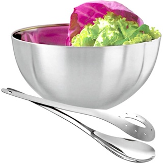 SALADEIRA EM INOX COM PEGADORES COMPLETA BACIA TIGELA 24CM em Oferta na Shopee