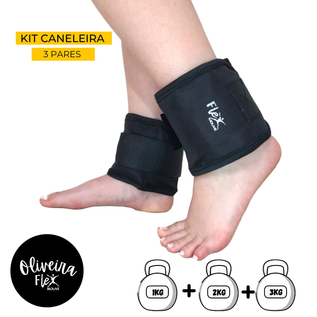 Kit de Caneleiras 1kg+2kg+3kg com Peso  Flex Mouve Envio em 24 horas! em Oferta na Shopee