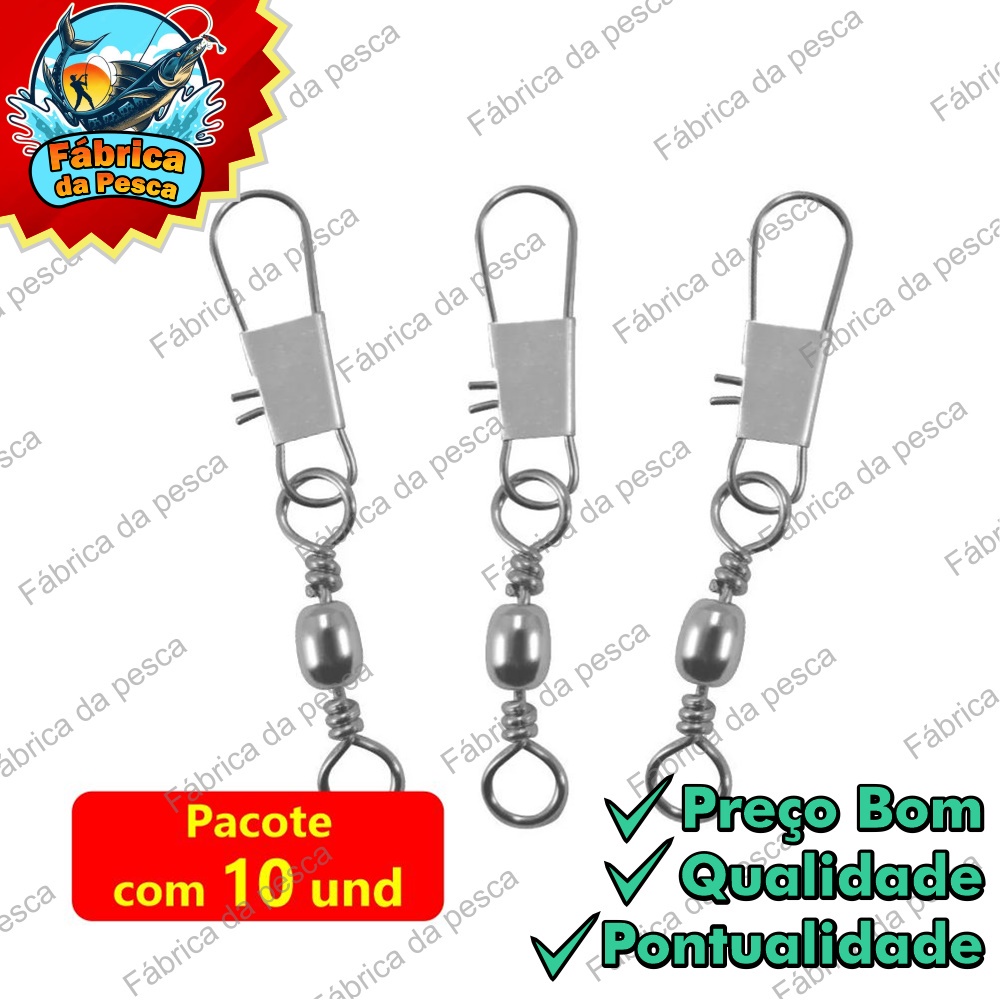 Girador Com Snap Gancho de pesca de aço inoxidável, gancho conector de linha de pesca pino isca de pesca rolamento em Oferta na Shopee