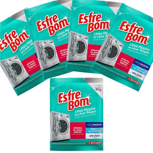 KIT MELHOR PRECO 1,2 Ou 5 Unidades de Limpa Máquina De Lavar Roupas Esfrebom 80g BETTANIN