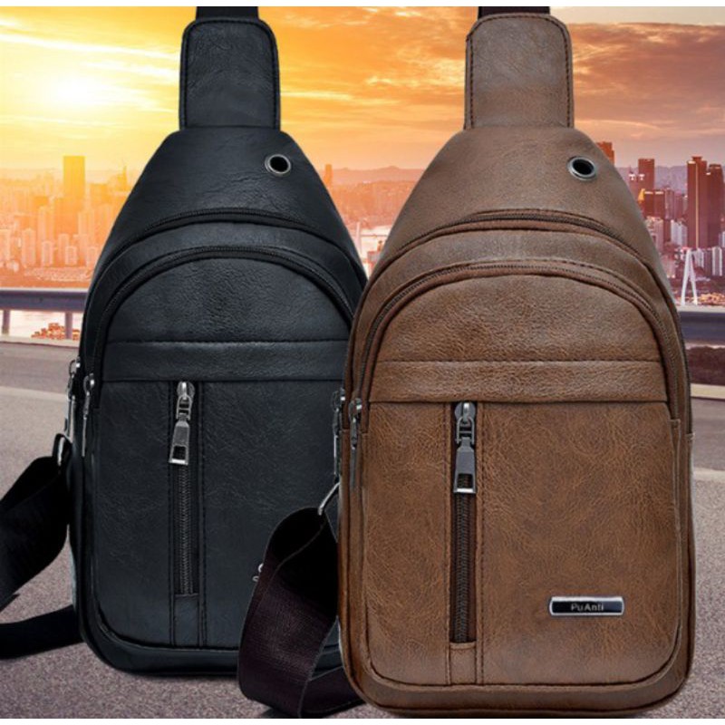 Pochete Couro Masculina / Feminina Casual / Bolsa De Ombro / Transversal