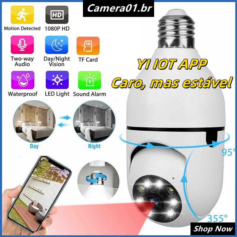 E27 Câmera 1080P câmera de segurança externa wifi IP Wi-Fi Movimento de Rastreamento Automático 4X Digital Full Color Visão Noturna Câmera CCTV