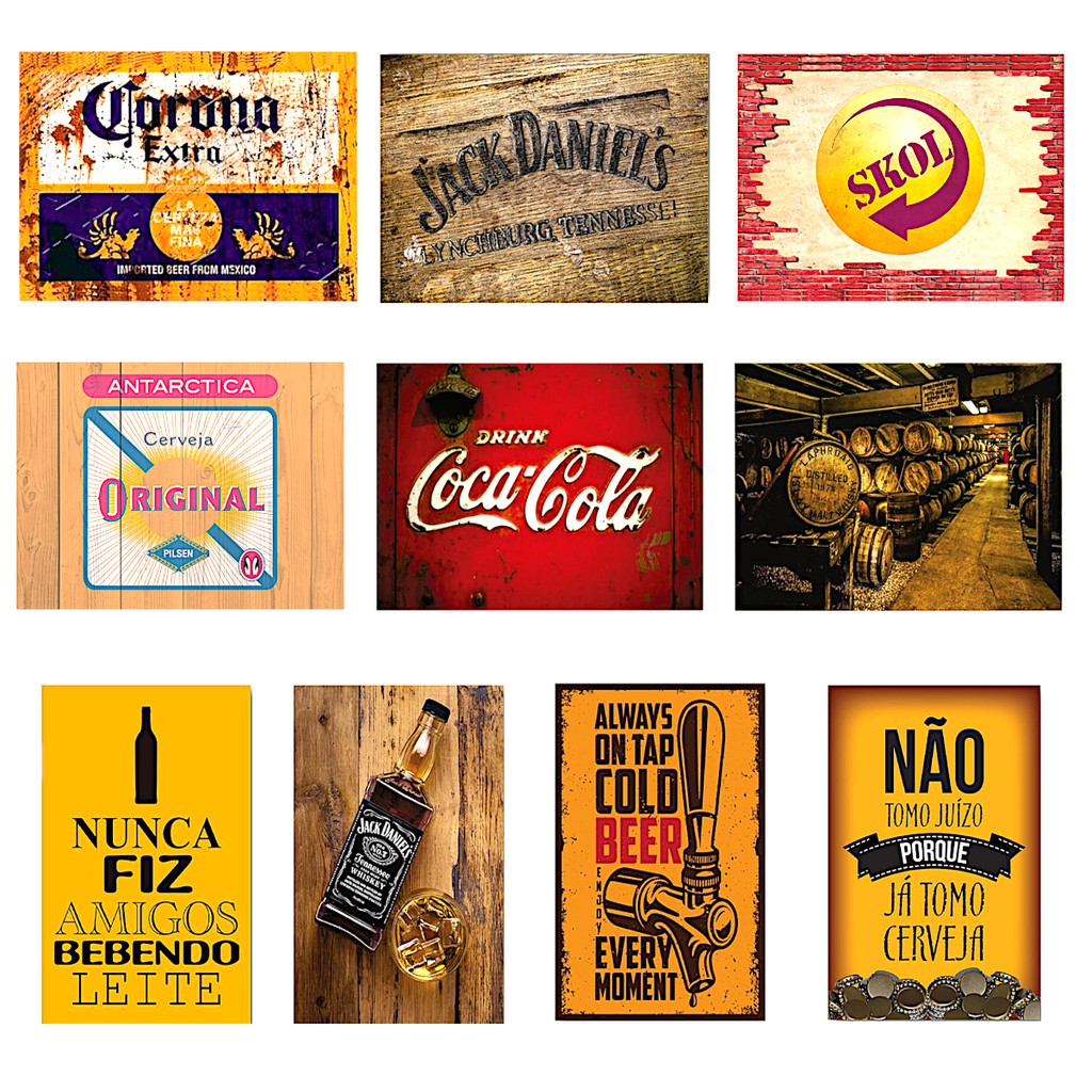 Placas Quadros Decorativos Tema Bebidas B - Ds Placas | Shopee Brasil