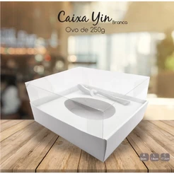 5 CAIXAS OVO DE PÁSCOA DE COLHER BRANCO 250G E 350G YIN//(CHOCO)