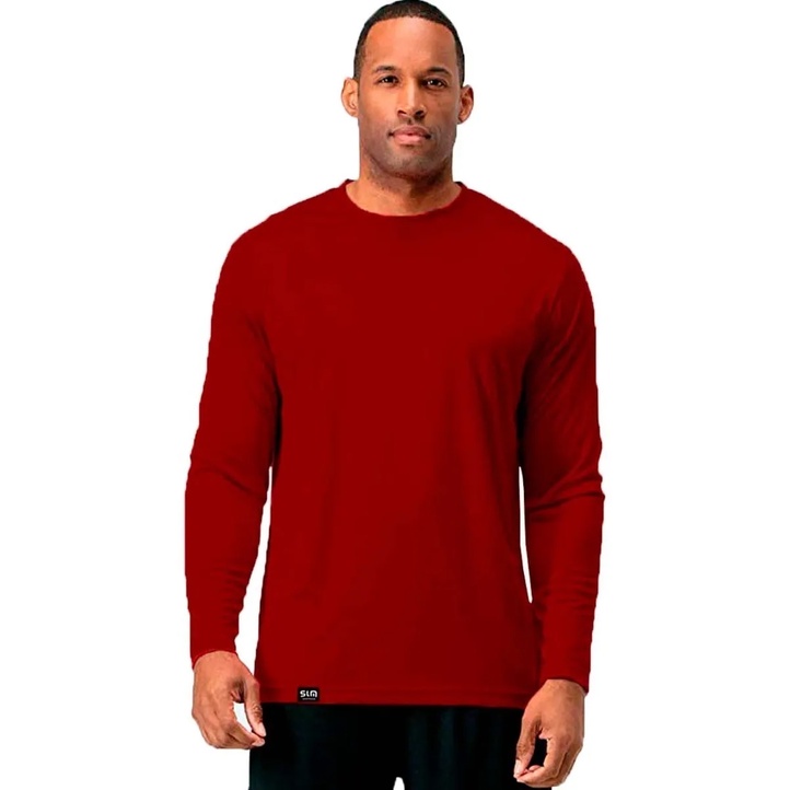 Camiseta Térmica Masculina Segunda Pele com Proteção Solar UV Tecido Quente Protege do Frio