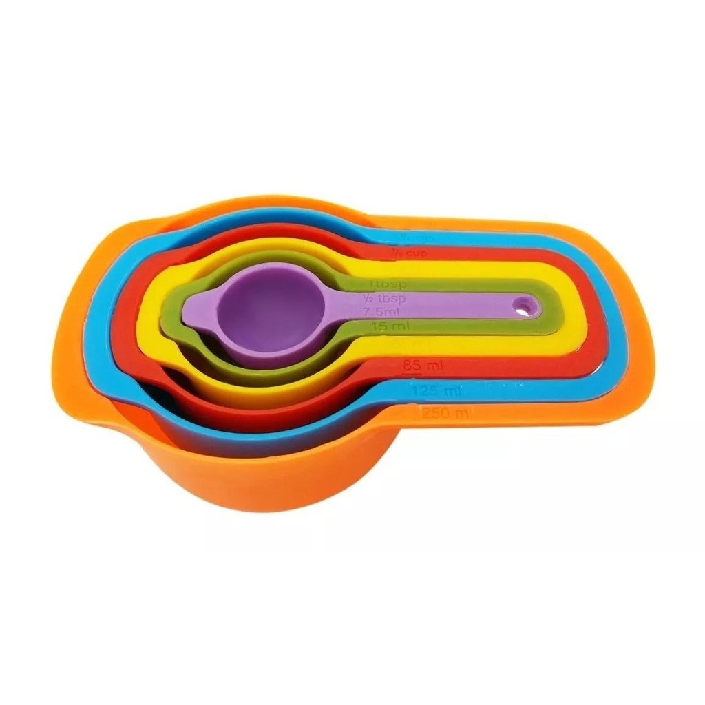 Kit de Colheres Medidoras Cozinha Da Terra (6 Peças Colorido)