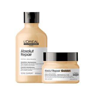 Kit L'Oréal Professionnel Serie Expert Absolut Repair Gold Quinoa - Shampoo e Máscara Golden em Oferta na Shopee