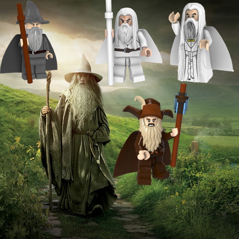 lego o senhor dos anéis hobbit gandalf sam blocos de construção