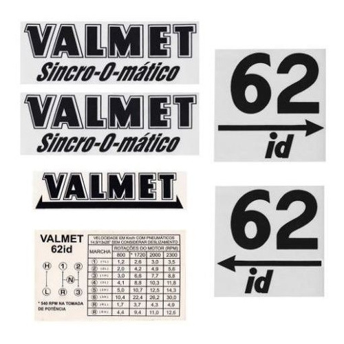 Jogo Decalque Faixa Adesiva Trator Valtra Valmet 62-id Novo