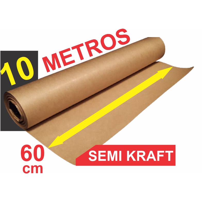 10 Metros Papel Pardo Semi-kraft C/ 60 cm De Largura, Envio Imediato, Direto Da Fábrica!!! em Oferta na Shopee