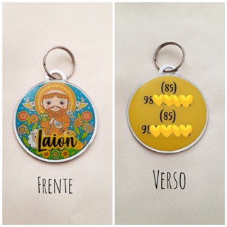 Plaquinha de Identificação Pet Tema São Francisco de Assis-Cachorro-Gato-Medalha-Pingente-Tag-Pingente Pet-Placa-Santo em Oferta na Shopee