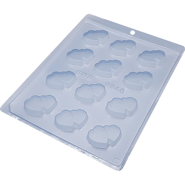 Forma Simples  Coração Duplo 9946 em Acetato BWB Para Bombom e Doces de Chocolate e Confeitaria em Oferta na Shopee