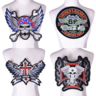 Patches De Bordado Para O Encosto Da Jaqueta , Esqueleto De Motocicleta Punk Biker Badge Scrapboking em Oferta na Shopee