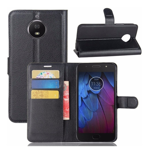 Capa Capinha Carteira Couro Moto G5s Plus Xt1802 Flip Wallet Couro