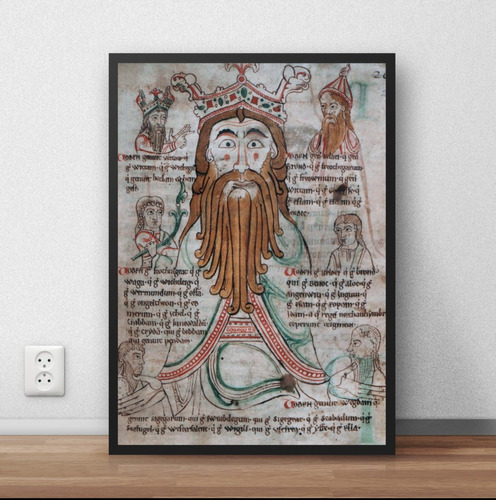 Quadro / Poster Emoldurado Decorativo Odin P490