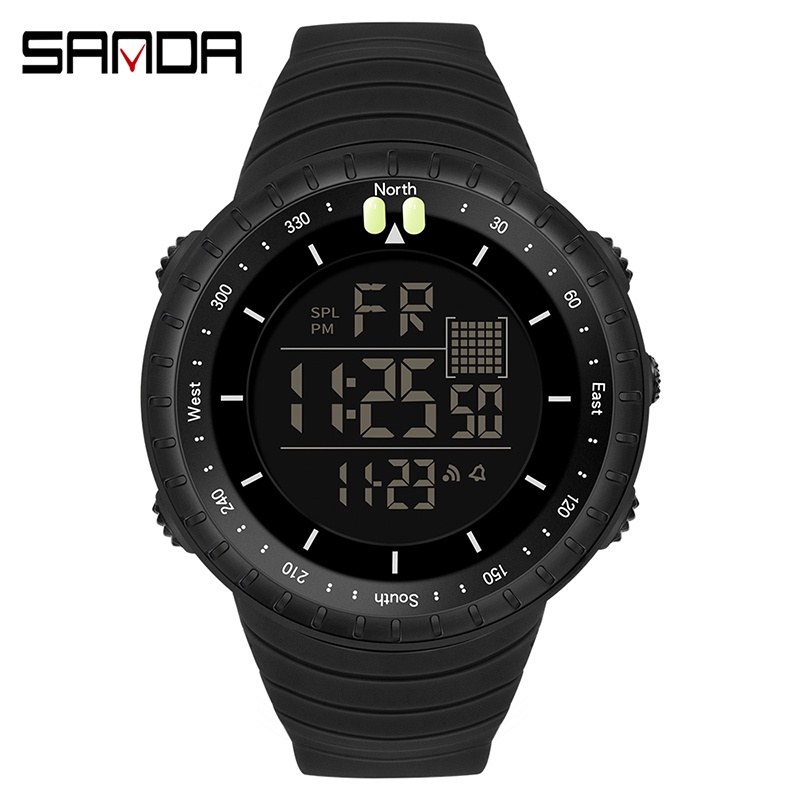 SANDA Relógio Cronógrafo À Prova D'água Com Display LED Para Masculino E Mulheres