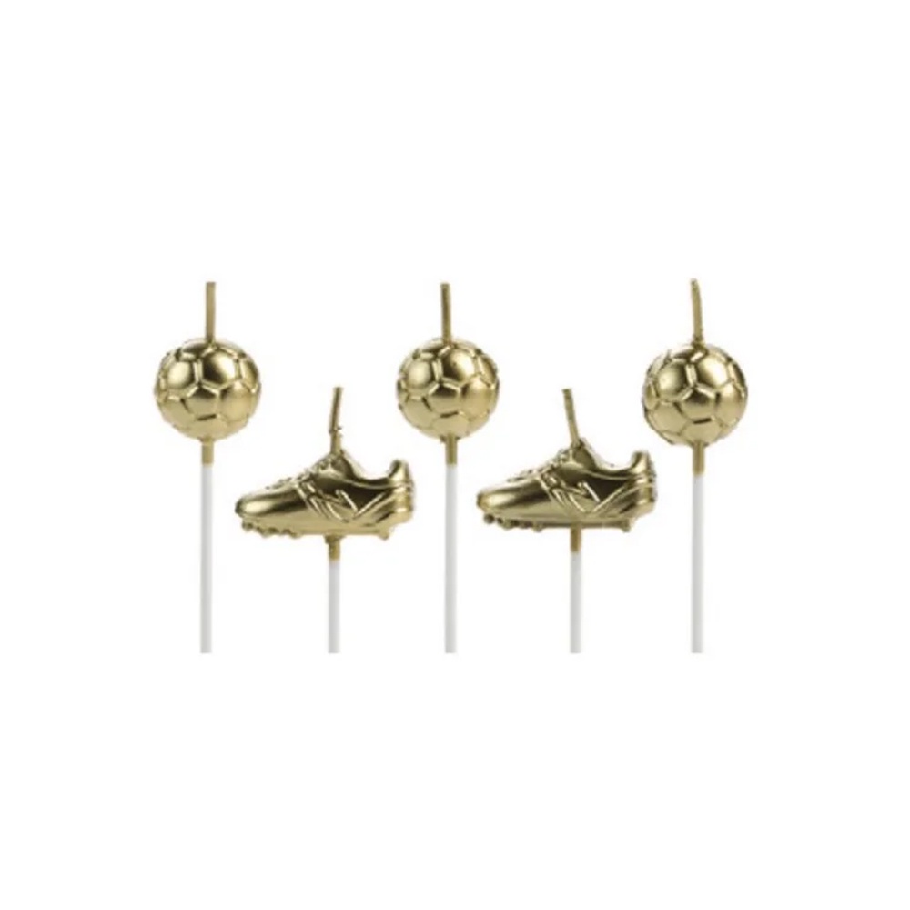 Vela Futebol Dourada - 05 Unidades - Silver Festas em Oferta na Shopee