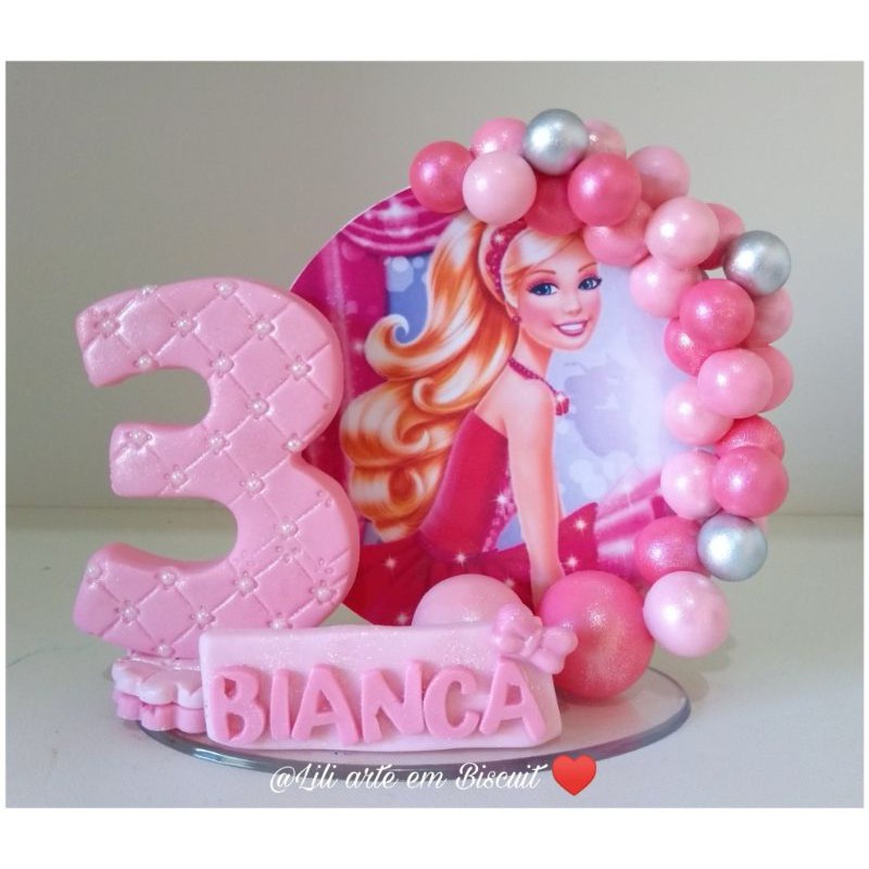 Topo De Bolo Personalizado Aniversário Barbie