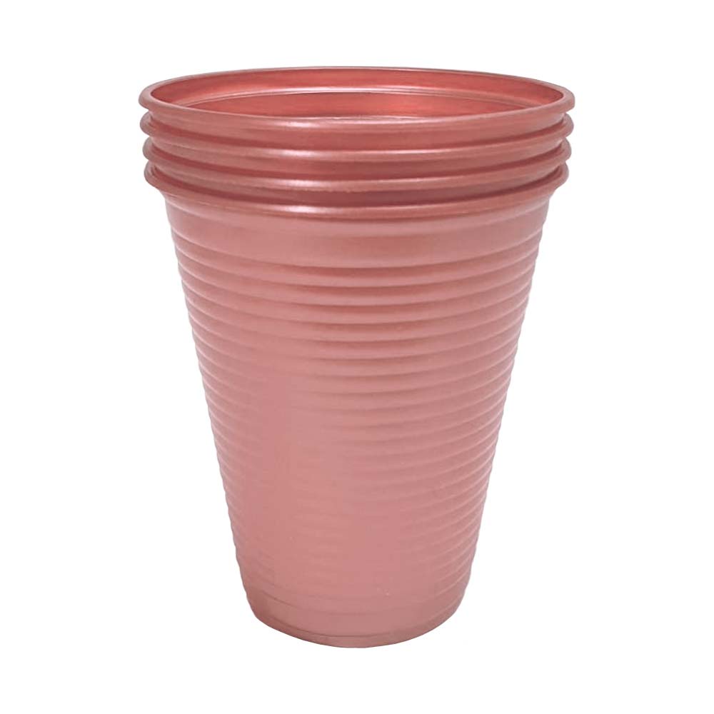 Copo Plástico Perolado Rosê Gold 200ml c/50 - Bello