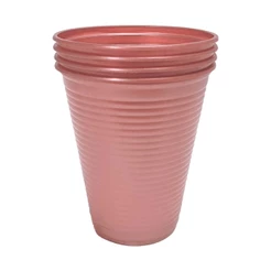 Copo Plástico Perolado Rosê Gold 200ml c/50 - Bello