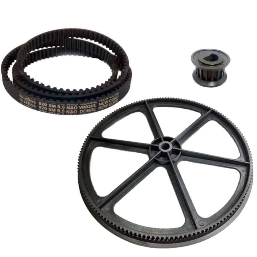 Polia grande + Polia do motor + correia da Lavadora Latina Jade Safira Rubi 9 kg / 10 kg NOVO NOVO