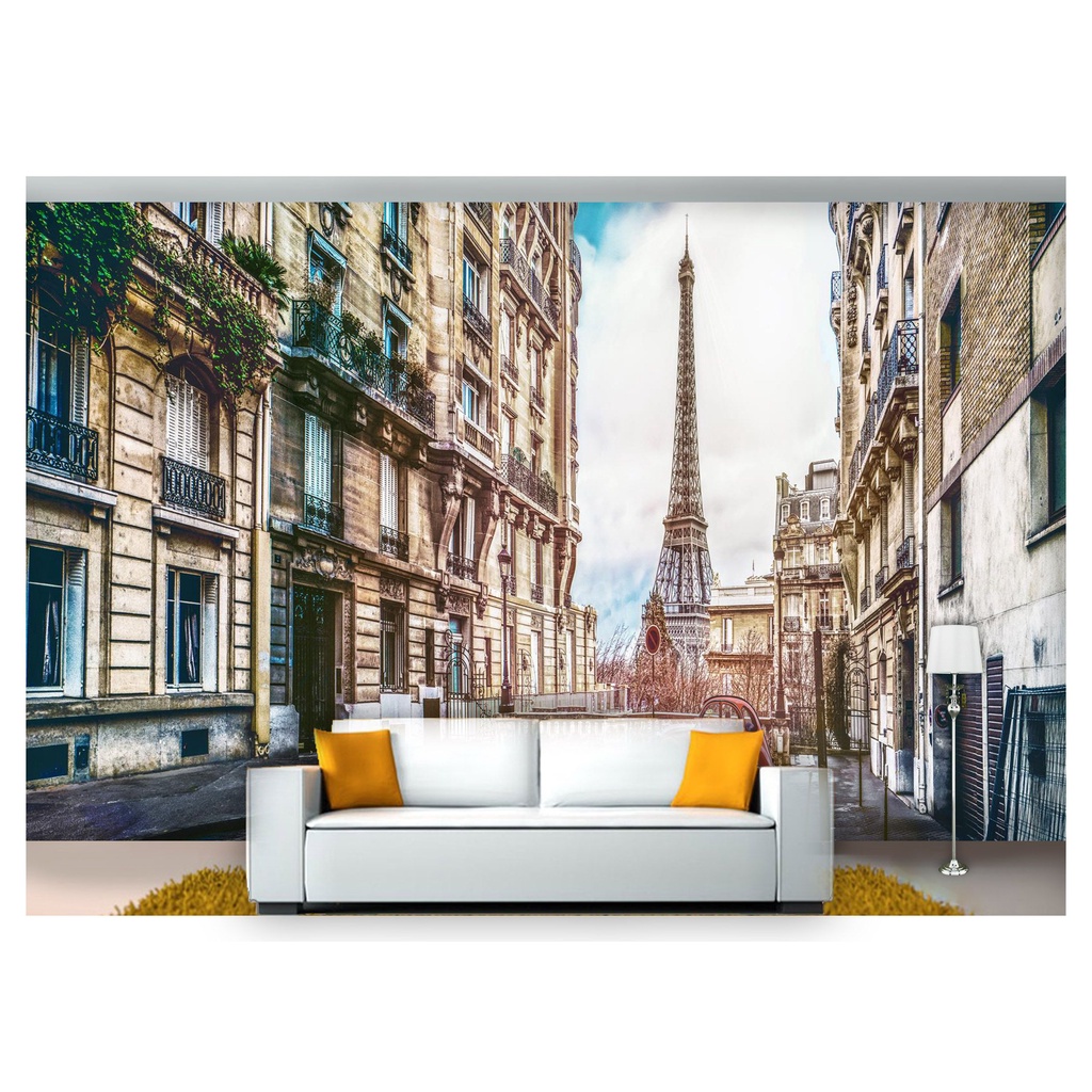 papel de parede Cidade Antiga Paris Eiffel 3D 10m² CDA47