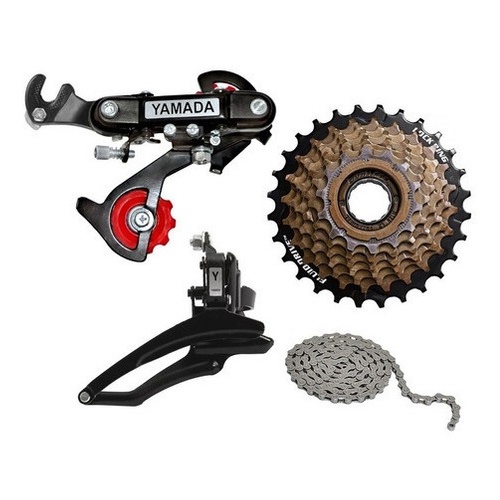 Kit Bicicleta 21 Marchas Yamada Câmbios + Catraca + Corrente em Oferta na Shopee