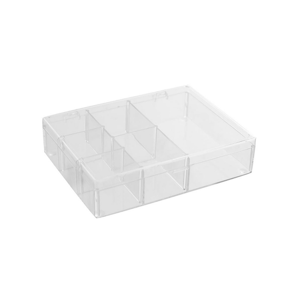 Caixa Transparente com 6 Divisórias 1und