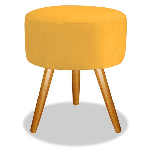 Puf Puff Para Bancada De Maquiagem  Sala Quarto Decoração Amarelo