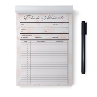 Bloco 100 Folhas Ficha De Atendimento em Oferta na Shopee
