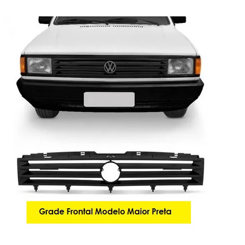 Grade Preta Frontal Radiador Gol Saveiro 1987 1988 1989 1990 (MAIOR) Preto