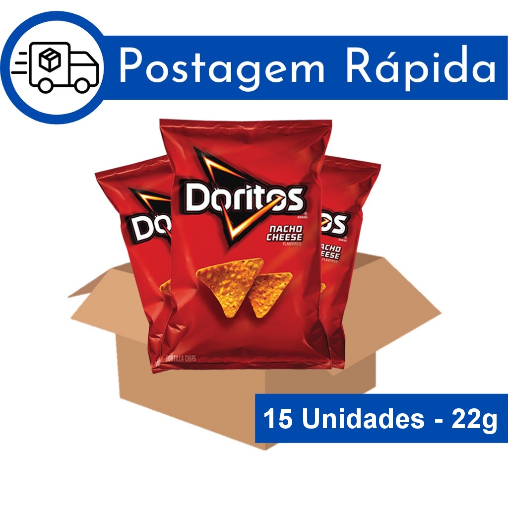 Kit 15 Doritos Queijo Nacho - embalagem de 22g