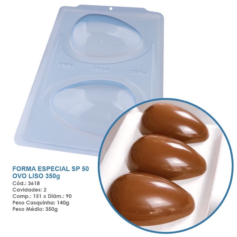 Forma Silicone Ovo Liso 350g cod 3618 - SP 50 Linha Premium - Páscoa BWB