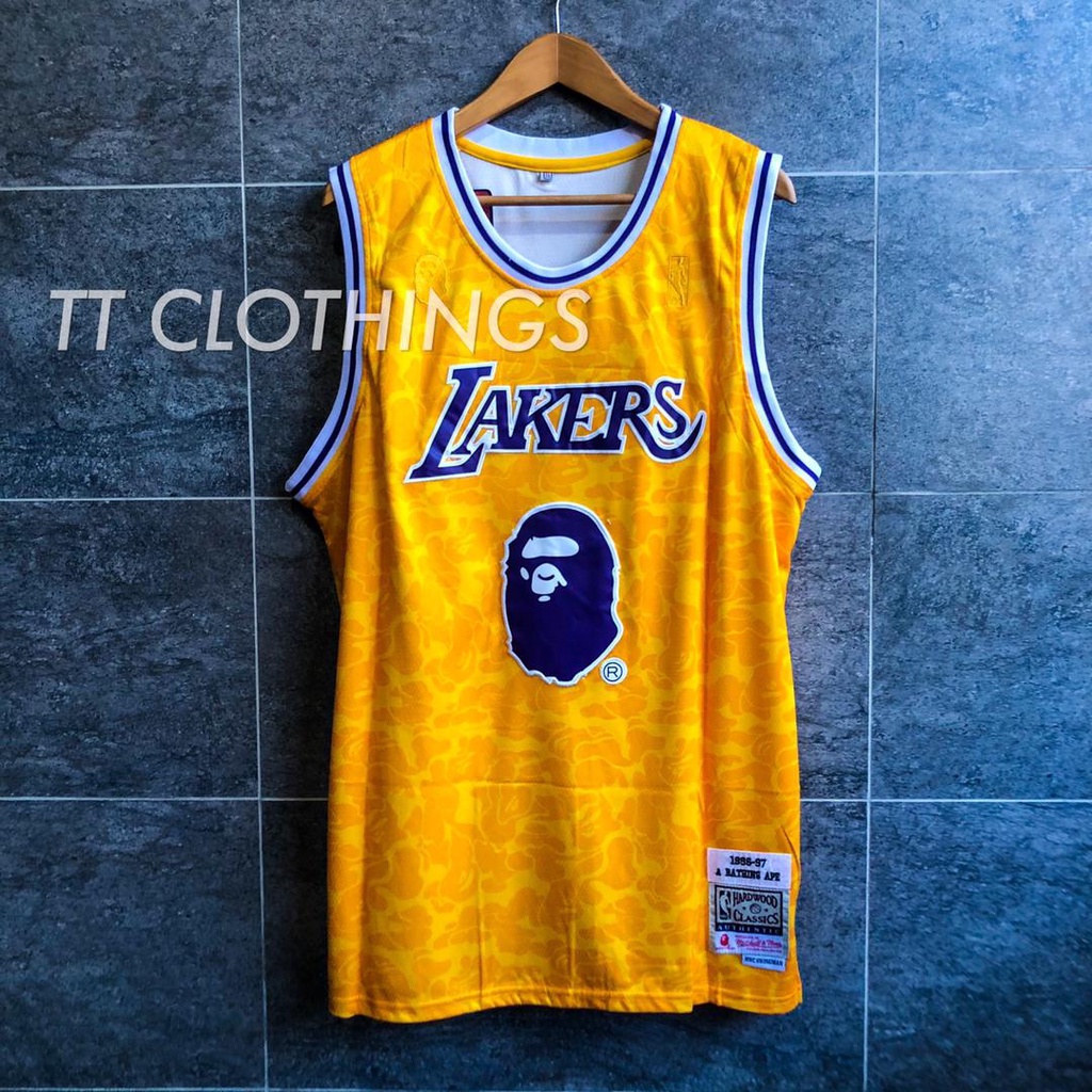 Bape # 23 Camiseta De Basquete Nba Los Angeles La Lakers Singe