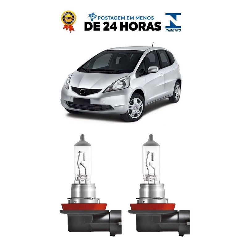 Par Lampada Farol de Milha Honda Fit 2009 2010 2011 2012 2013 H11