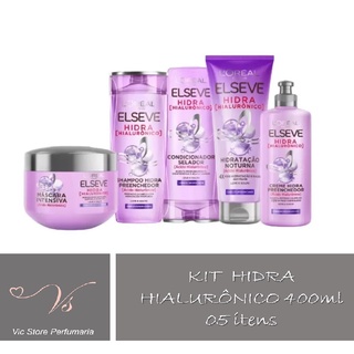 Kit Hidra Hialurônico (400 ml) Elseve Loreal (Sh+Cond+Másc.+Hid. not.+Cr pent)