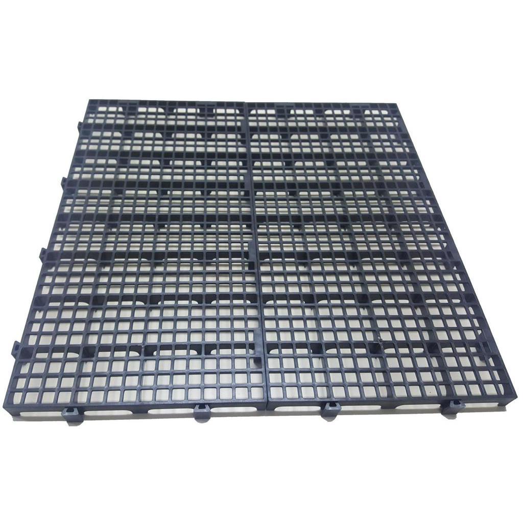 Kit 24 Pisos Plástico Preto Estrado Pallet Palete 50X25Cm