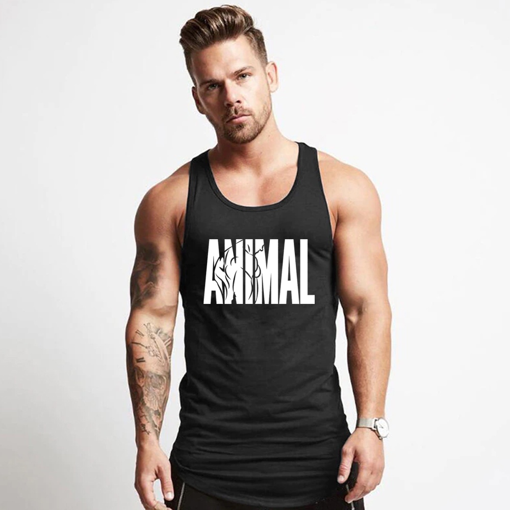 Regata Masculina Cavada Nadador Animal Fitness Camiseta Academia Treino