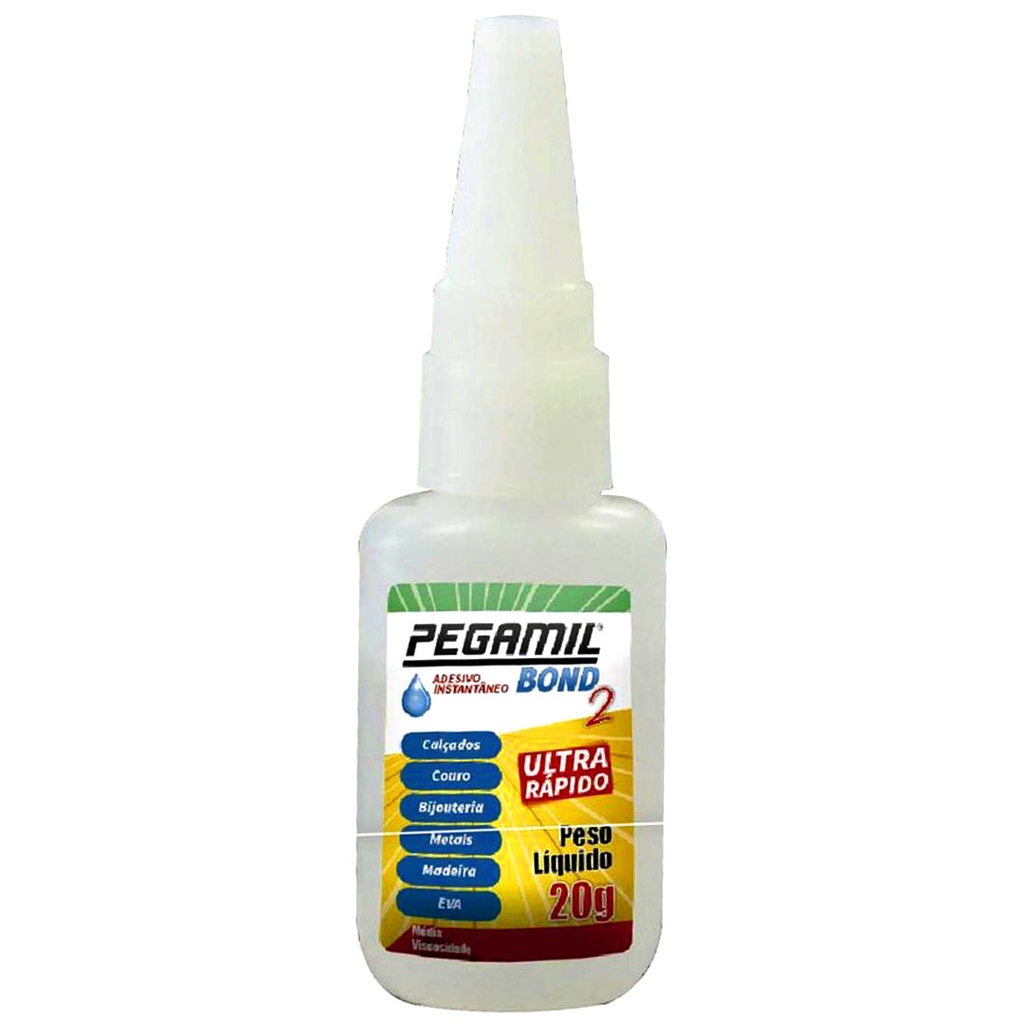 Cola Pegamil Bond 2 Ultra Rápido 20g Adesivo Instântaneo PROMOÇÃO